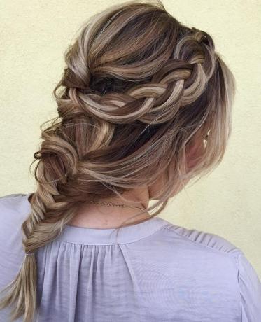 Crown Braid With A Bouffant