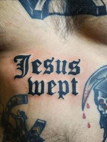 Jezus huilde tatoeage