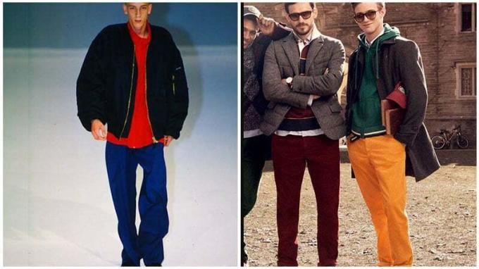 Jeans coloridos da moda dos anos 2000