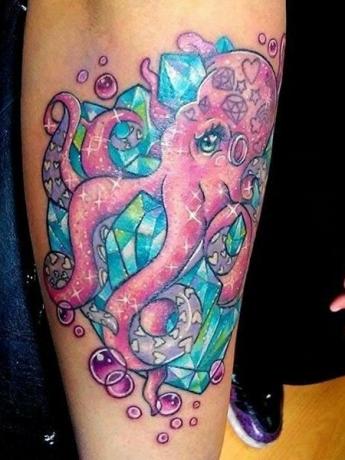 Barevné tetování chobotnice 
