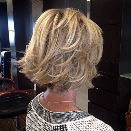 Flicked Blond Bob Hairstyle