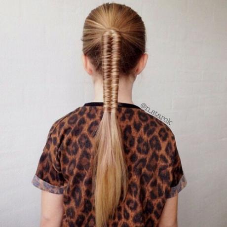 gaya rambut poni dikepang untuk anak perempuan
