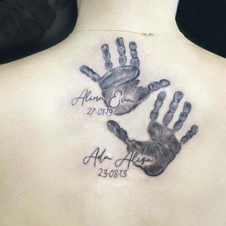 Tetovanie s menom odtlačku ruky 2