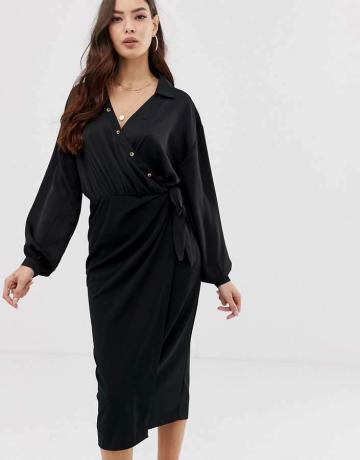 Asos Design – Satynowa sukienka midi z satynową miseczką