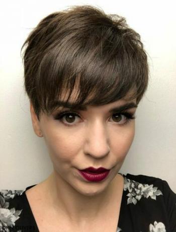 Flirty Short Pixie with Bangs
