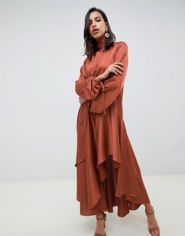 Φόρεμα Asos Design Μαντήλι Satin Maxi με Extreme μανίκι