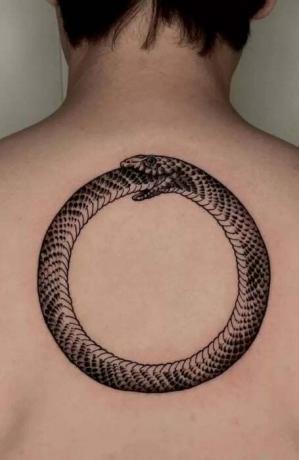 Tatuaggio del serpente dell'infinito
