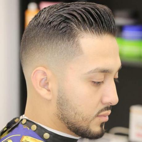 Fade With Gelled Pompadour
