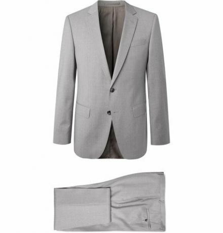 สีเทาขนาดใหญ่ Genius Slim Fit Super 120s Virgin Wool Suit