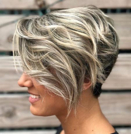 Black and Blonde Pixie with Highlights