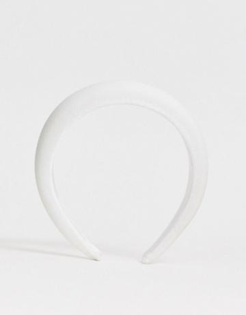 Asos Design wyściełana opaska na głowę z białego aksamitu