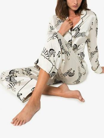 Lila Zebra Print dviejų dalių pižamų rinkinys