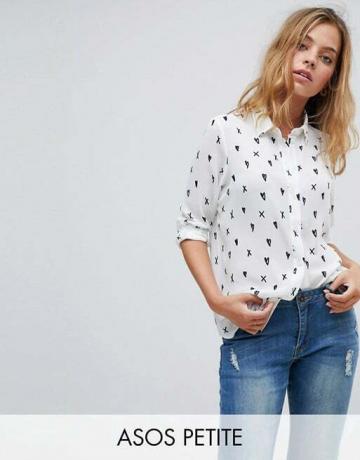ASOS PETITE-blouse met monohartenprint
