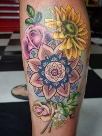 Flower Leg Tattoo 