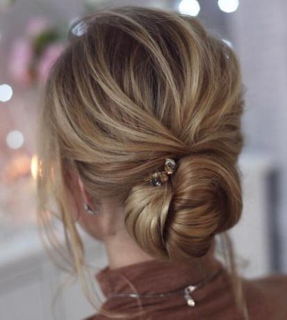 Messy Twisted Chignon Updo