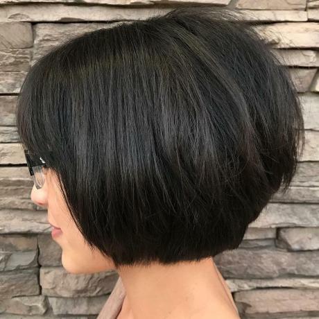 Straight Stacked Bob with Bangs for Thick Hair