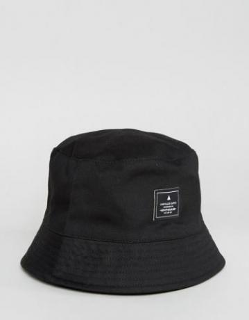 Asos Bucket Hat สีดำพร้อมแพทช์