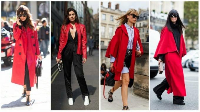 Trend červených kabátov a bund