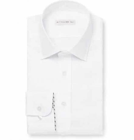 Camisa de algodón blanca de corte slim