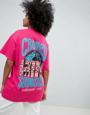 Crooked Tongues – Übergroßes T-Shirt mit Sound System-Print