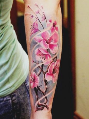 Tetovanie čerešňových kvetov 