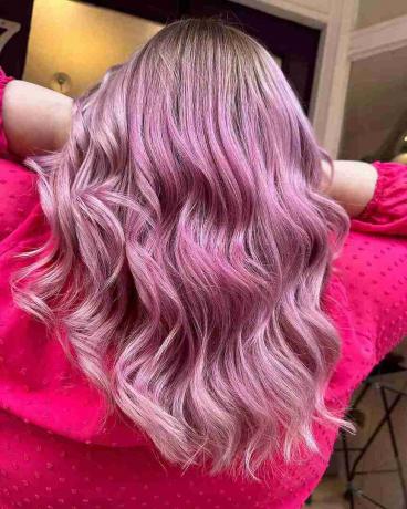 Bubblegum Pink Foilayage Balayage hår