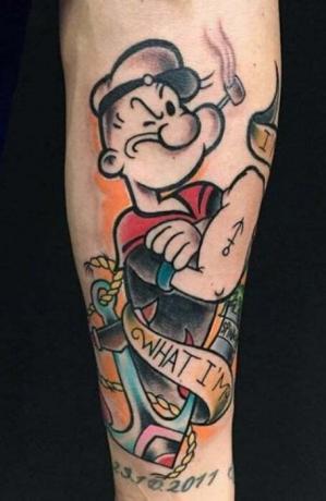 Popeye Anchor Tattoo 1