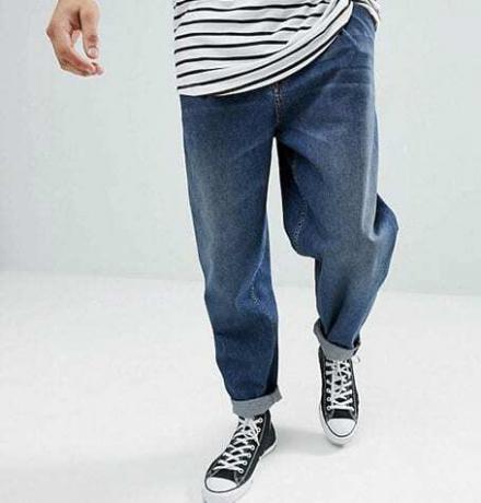 Asos Jeans Cônicos Oversized In Dark Wash