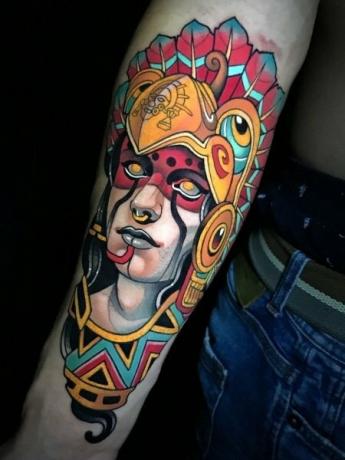 Tradisjonelle aztekiske tatoveringer for menn