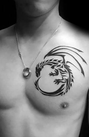 Keltų drakono tatuiruotė