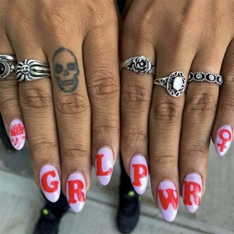 Girl Power Nails Nápady na akrylové nechty Ajackdannie