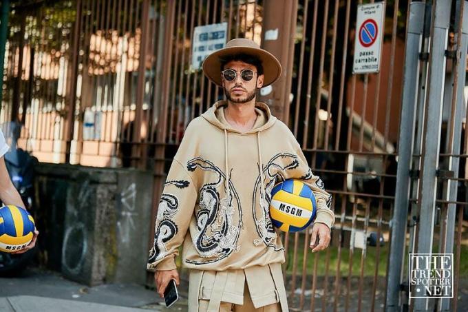 Street Style Milan მამაკაცის ტანსაცმლის მოდის კვირეული Ss19 24