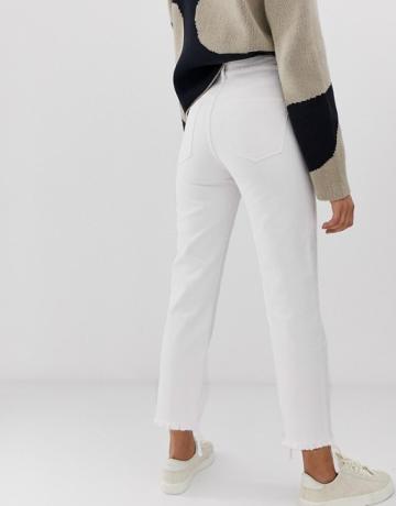 Asos Design Florence autentické džínsy s rovnými nohavicami v kosťovo kriedovom bielom praní