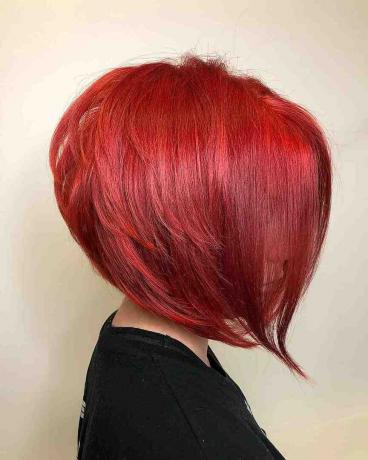 gaya rambut pendek merah cerah untuk wanita