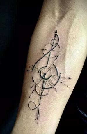 Geometrické hudobné tetovanie