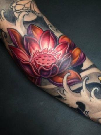 Japonské lotosové tetovanie 