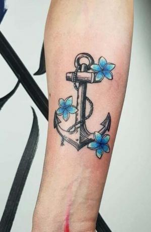 Kotva Tetování S Květinami