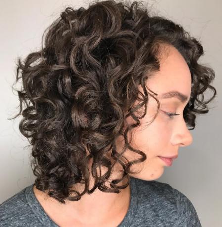 Side-Parted Curly Lob 