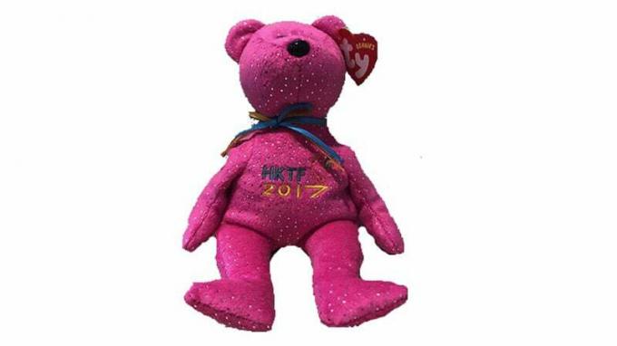 Гонконгская ярмарка игрушек Bear (2017) Pink Beanie Baby