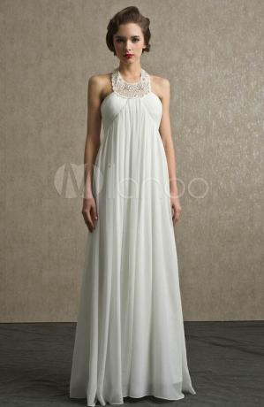 Svadobné šaty Boho Beach Svadobné drahocenné svadobné šaty s výstrihom do výstrihu a dĺžkou po zem