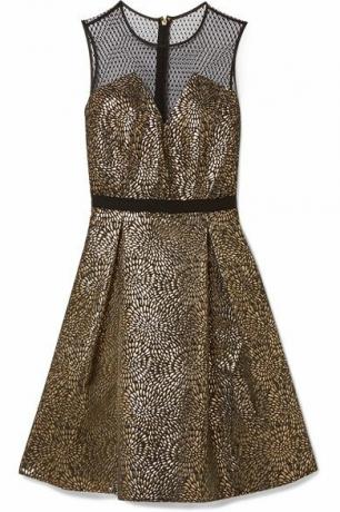 Драпер Јамес Кара плисирана хаљина од метала од жакарда и швајцарске тачке