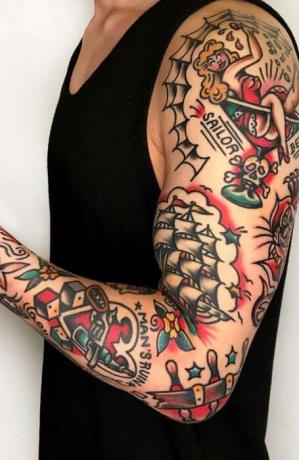 Námorné patchworkové tetovanie