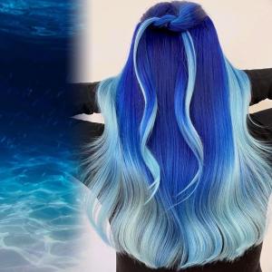 28 „Blue Ombre“ plaukų spalvos idėjos, populiarios dabar