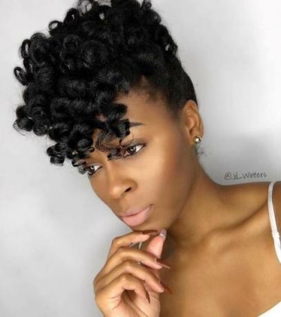 Curly Top Black Updo