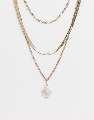Liars & Lovers Gold Snake Chain & Pearl Layring Necklace