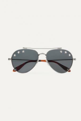 Strieborné slnečné okuliare Givenchy Embellished Aviator Style