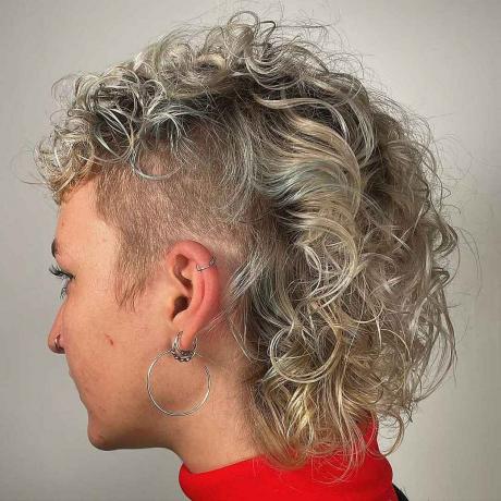 Curly Blonde Mullet