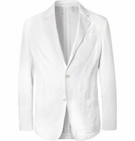 Bílý nestrukturovaný plátěný sako