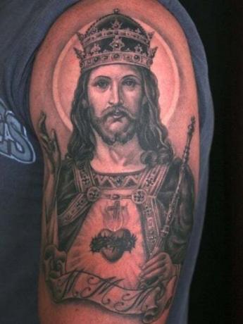 Jezus is koning tatoeage 