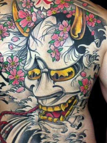 Tetovanie japonskej masky 